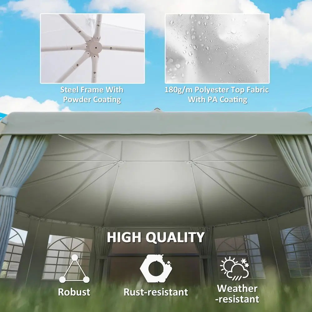 29 x 21 ft Party Tent, Outdoor Wedding Tent with Sidewalls, 2 Doors and 8 Windows for Party, White