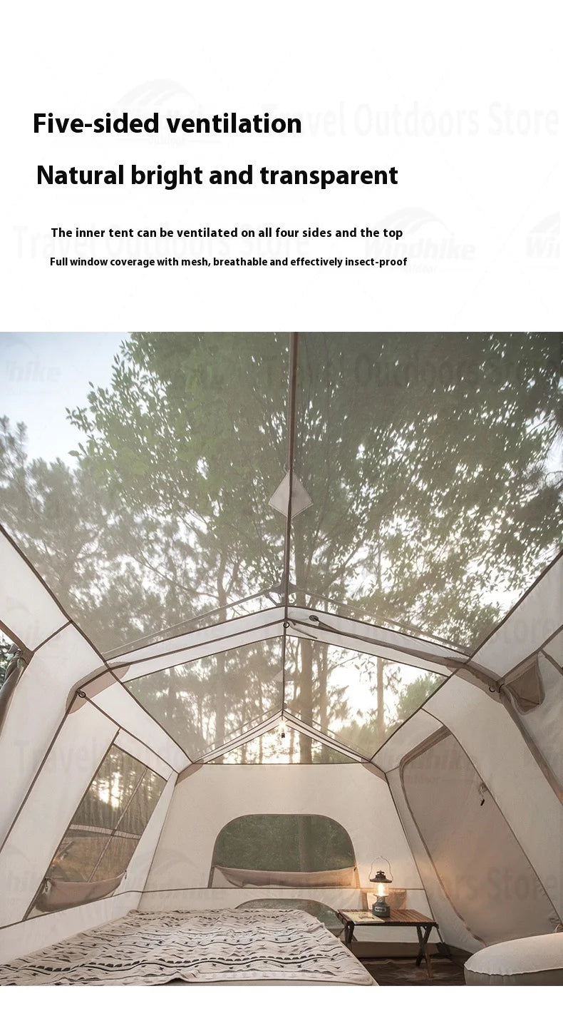 Naturehike Village 13㎡ Automatic Tent Camping Quick Opening Tents UPF50+ Breathable Tent PU2000mm Outdoor Travel For 4 Seasons