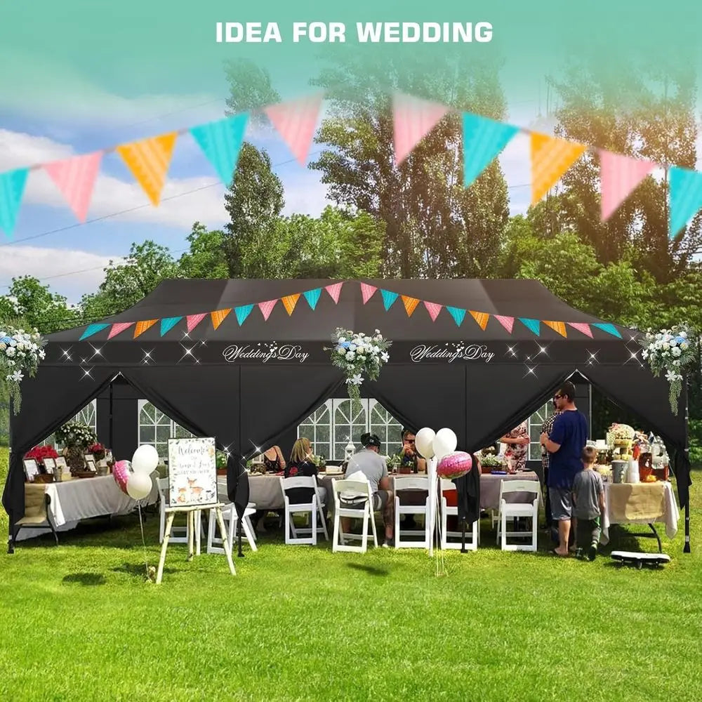 10x30 Pop  Canopy Heavy Duty with 8 Removable Sidewalls, Commercial Portable Tents for Parties Ez  Canopy AllWeather Windpr
