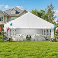 20x30FT Heavy Duty Party Tent PVC White Tent Wedding Event Shelters Ripple Design Upgraded Galvanized Canopy with Large Roof Re