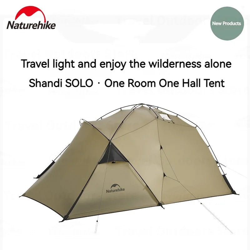 Naturehike SOLO Camping Tent Ultralight Silicon Coated Outdoor 4 Seasons Tents Waterproof 15D Nylon Double Layer Hiking Tent