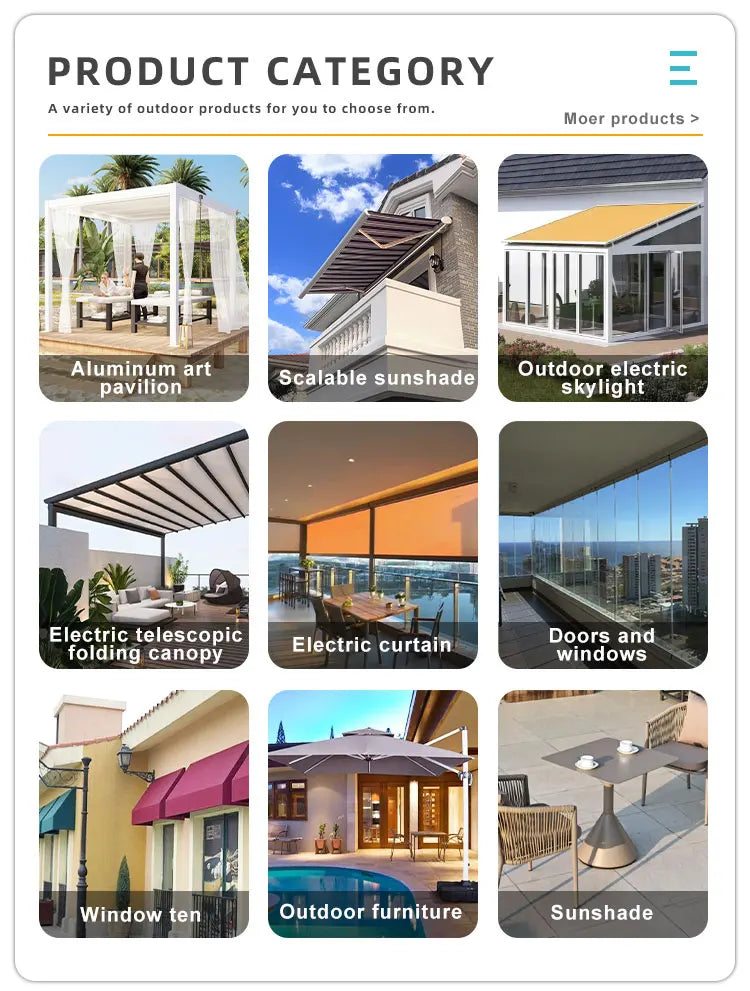 Waterproof Motorized Gazebo Pergola Set 3x3 3x4 5x4 4x6 Garden Sunshade Retractable Outdoor Aluminium for Backyard Powder Coated