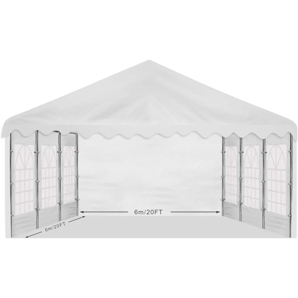 Party Tent 20x20 ft Heavy Duty Canopy Shelter for Wedding Event Fair with Fire Retardant Roof with Sidewalls