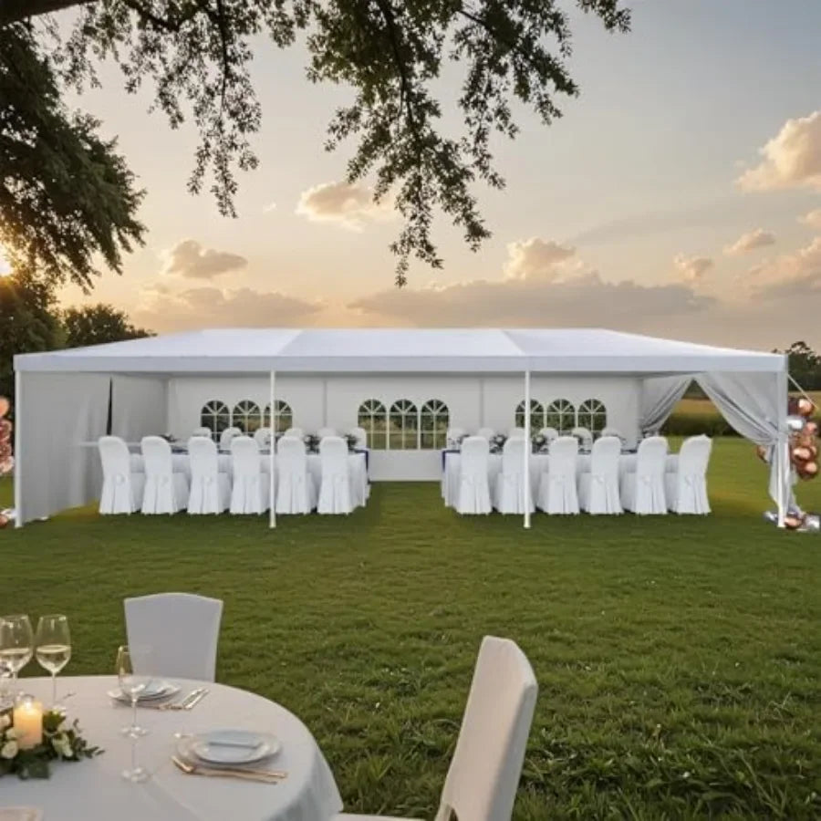 10'x30' Outdoor Heavy Duty  Tent Waterproof Wedding Party Tent with UV Protection Sidewalls Wind Resistant Portable Gazebo Shel