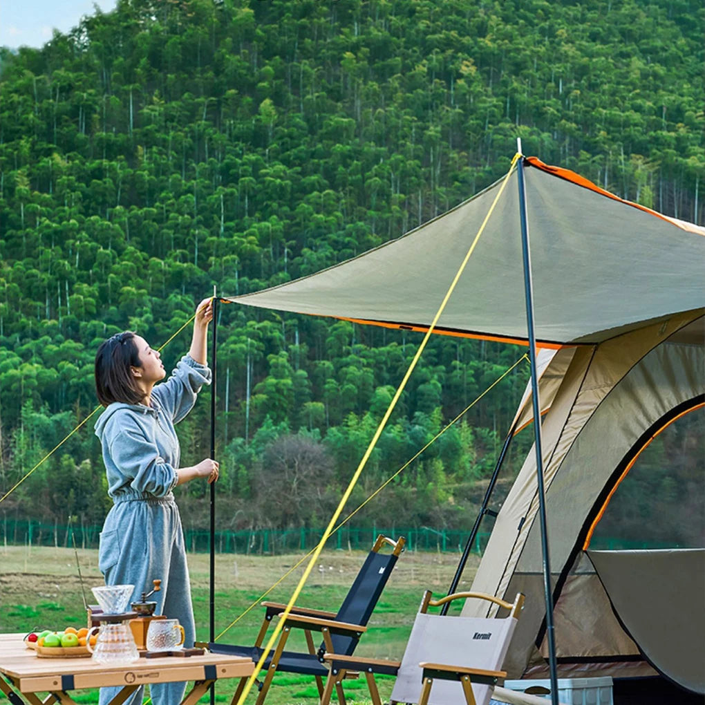 3-12 Person Double Layers Oversize  Outdoor Camping Family Tent  2 Rooms Thickened Rainproof Outdoor Family Camp Tour Equipment