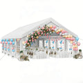 20x33FT Heavy Duty Party Tent Outdoor Wedding Event Shelters graded Galvanized Canopy with Large White Roof, Removable PVC Si