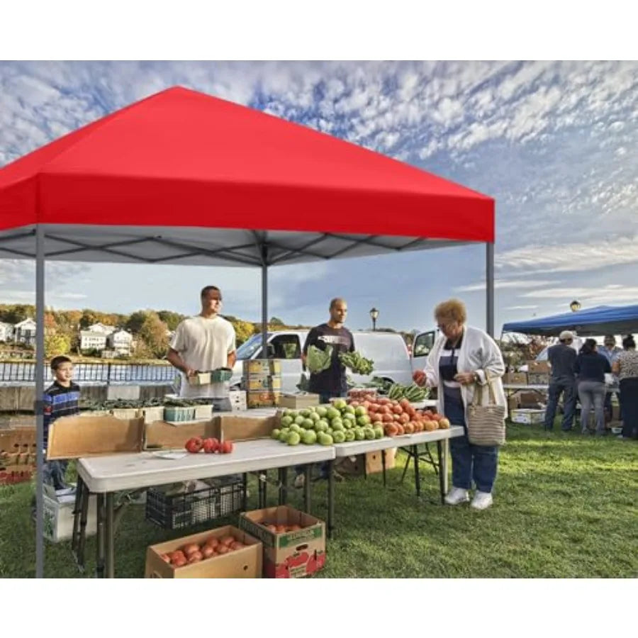 Outdoor Easy Pop up Canopy Tent 10x10 with 4 Sandbags, Red