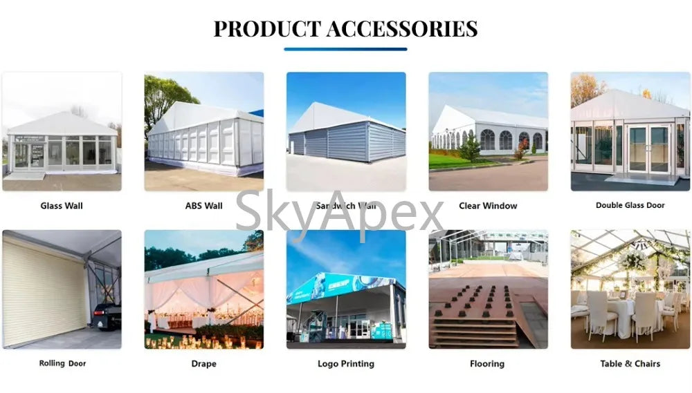Tente Atrium en Aluminium Noir, Structure Personnalisée, Imperméable et Résistante aux UV, Idéale pour la Location, les Mariages, les Événements Extérieurs, en Promotion