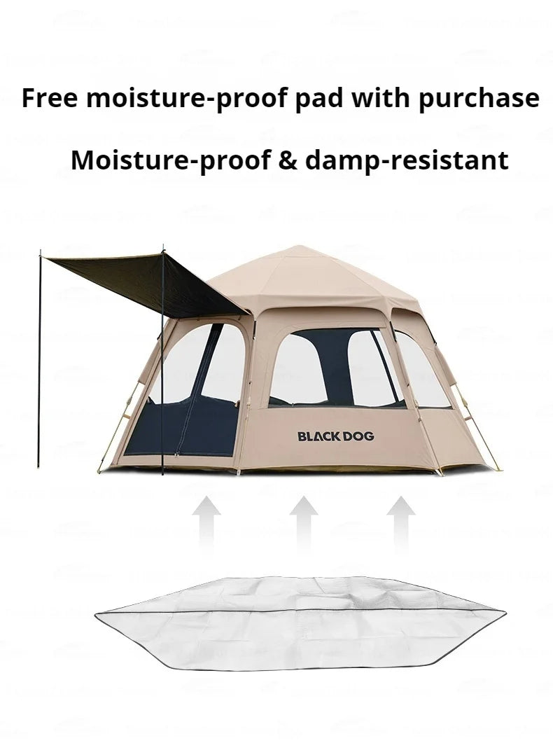 Naturehike BLACKDOG Qiyun 3-Speed Hexagonal Tent Sunscreen Stable Cooling Sensation Strong Wind Resistant Fiber Support With 360
