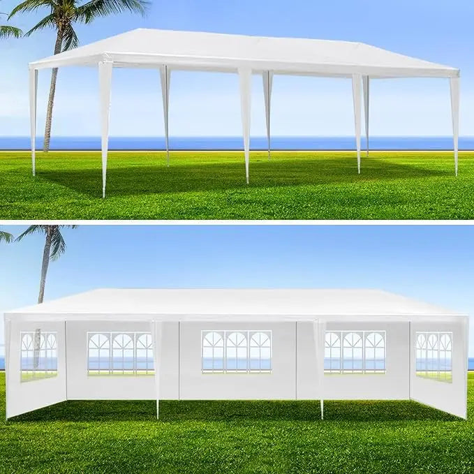Tente de réception extérieure pour mariage avec parois latérales amovibles, abri de jardin robuste et imperméable pour fêtes, barbecues, événements, jardin, cour et patio