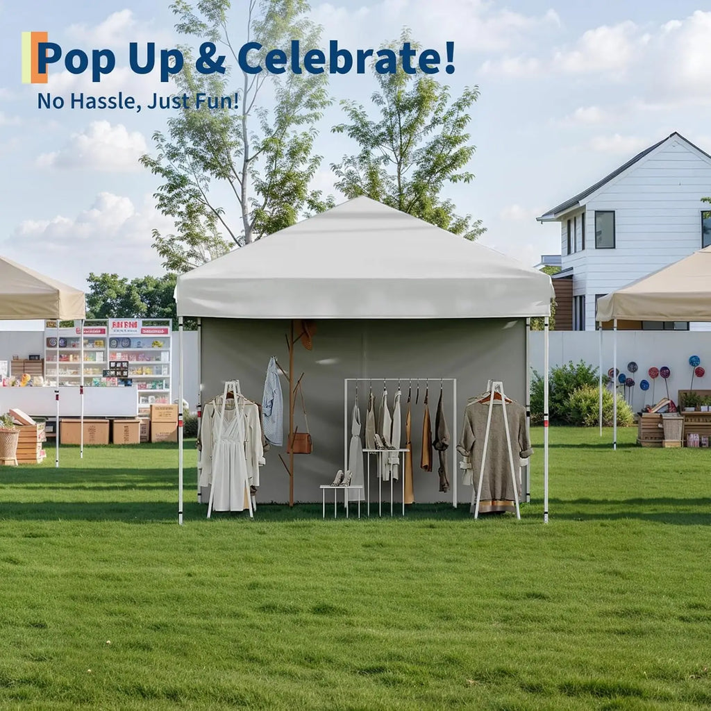 10x10 FT Pop Up Canopy Tent with Sidewalls, Heavy Duty Commercial Instant Shelter, Adjustable Waterproof Outdoor Gazebo with Carry Bag for Events, Parties, Markets
