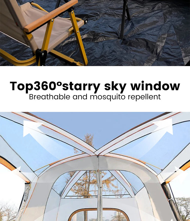 Outdoor Camping Tent for 3-12 People, Double Layers, Oversized 2 Rooms, Thickened, Rainproof, Waterproof Family Tent, Large Tent
