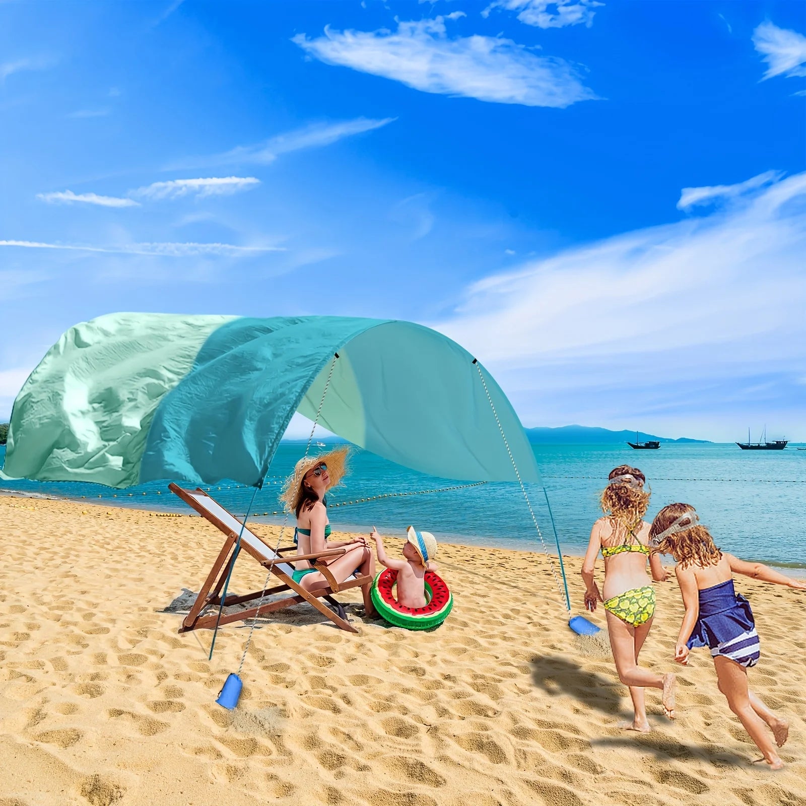 Portable Beach Canopy, Lightweight Sun Shade Shelter, UPF50+ UV Protection Beach Tent for Family, Camping,