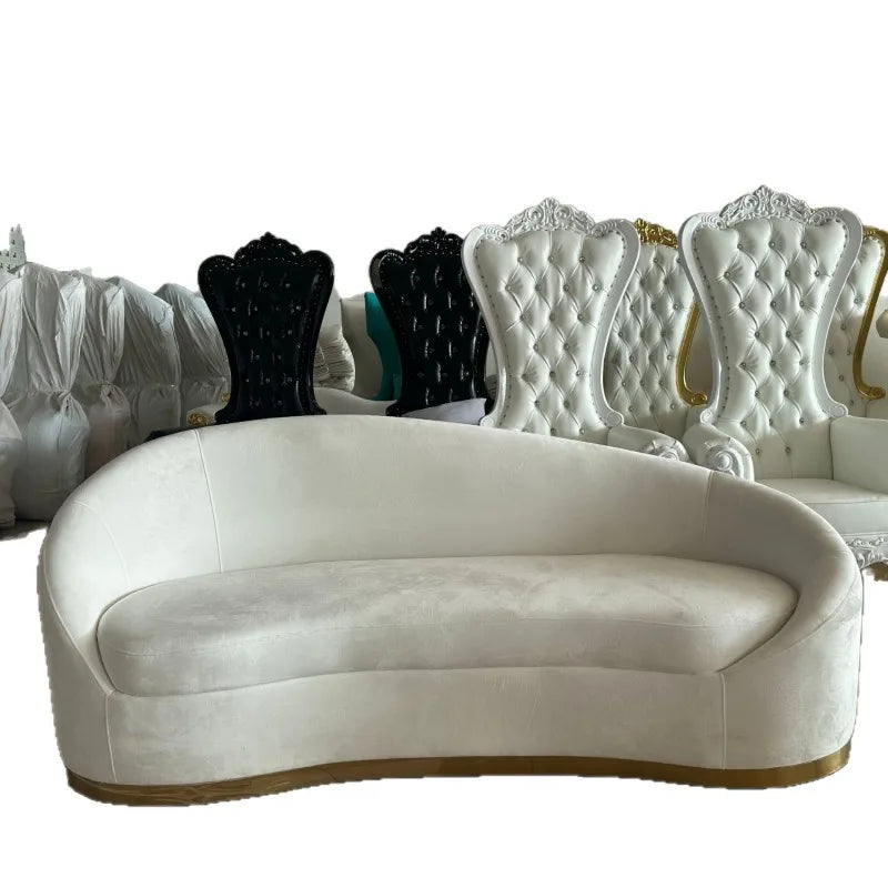 Customized light luxury fabric sofa curved sofa hotel clubhouse special-shaped sofa