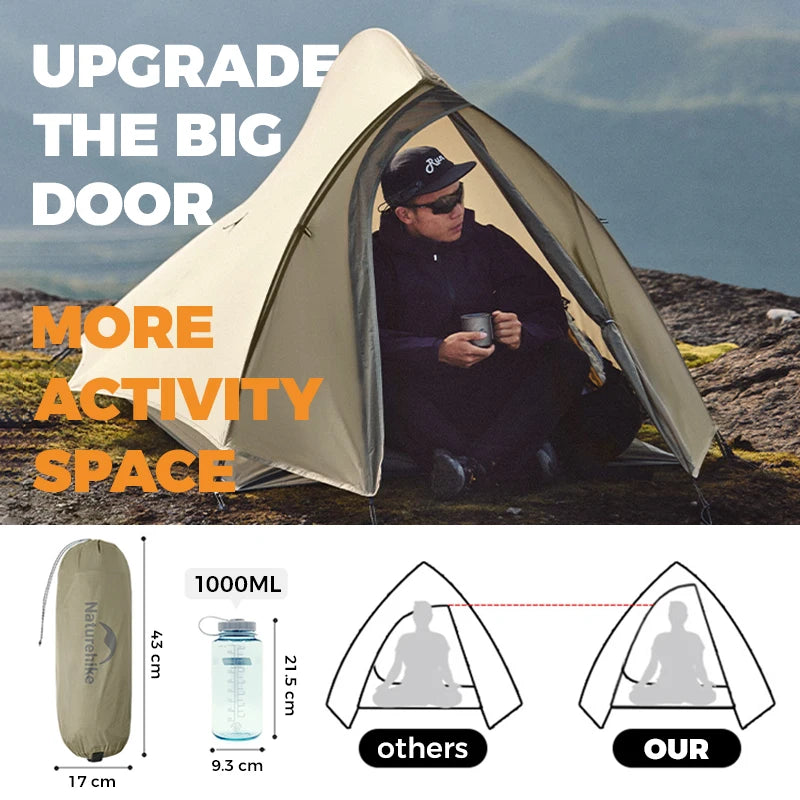 Naturehike Cloud Up Pro Tent 1 2 Person 20D Ultralight Portable Waterproof Camping Tent Outdoor Hiking Travel Backpacking Tent