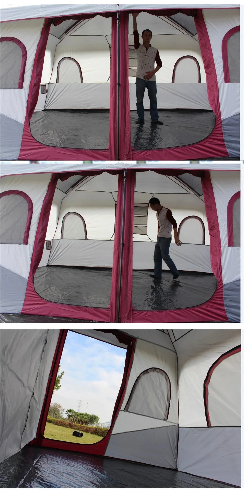8 10 12 Person Large Family Camping Tent Waterproof Outdoor Cabin Shelter for Spacious Group Camping Events Marquee