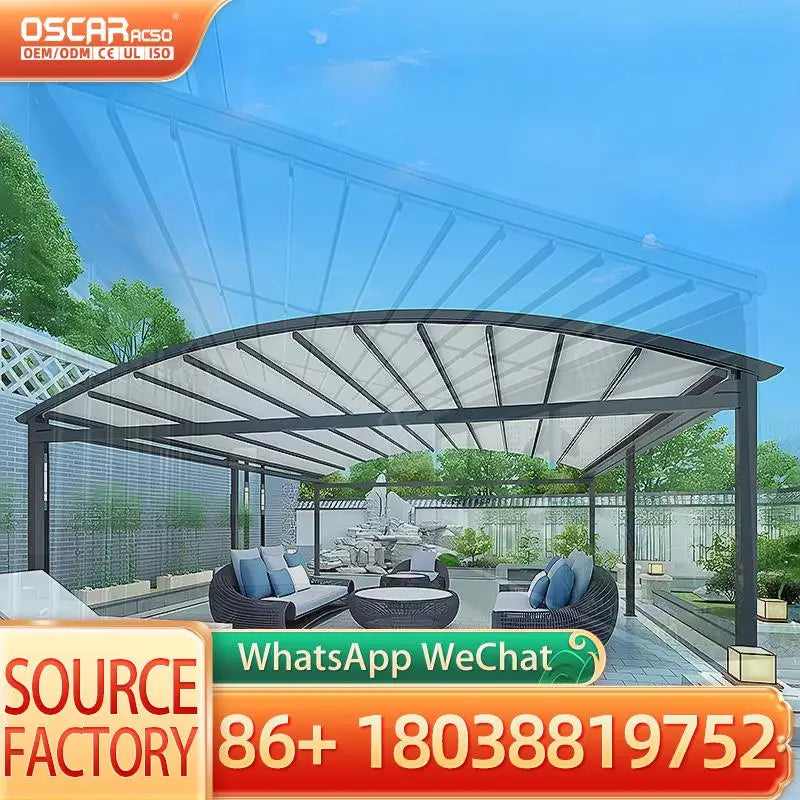 Aluminum Folding Canopy Outdoor Patio Garden Electric Shade Retractable Canopy Pergola
