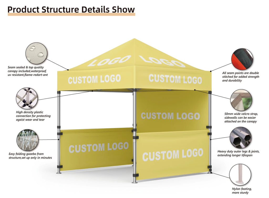 Customize 3x3M Outdoor Aluminium Folding Exhibition Event Awning Marquee Gazebos Canopy Pop Up Trad Show Tent