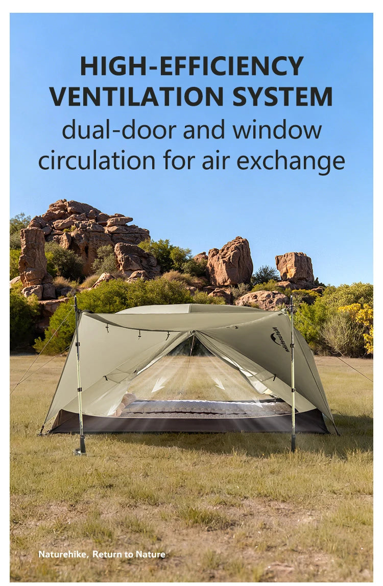 Naturehike Mongar Pro 123 Ultralight Three Season Outdoor Waterproof 20D Nylon Hiking Tent 2 Person Rucksack Camping Riding Tent