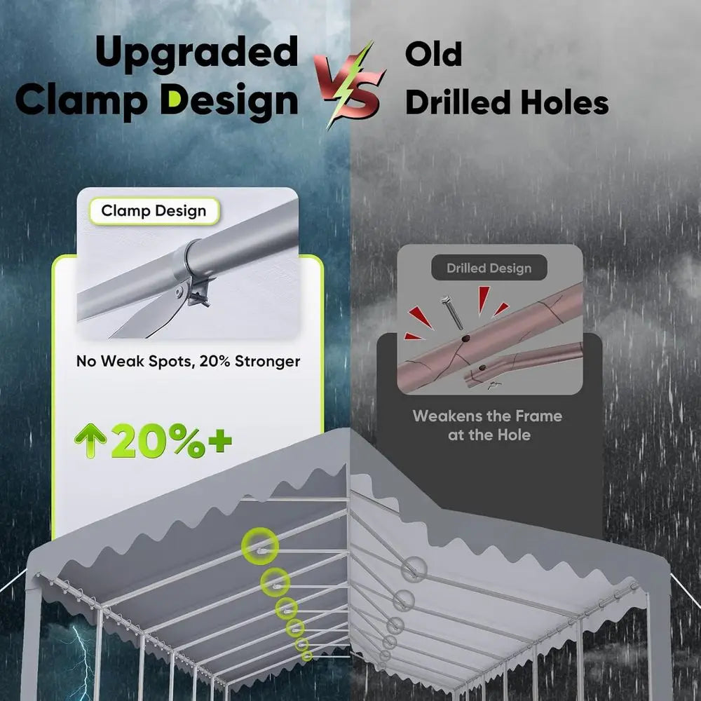 Heavy-Duty 20x40 Outdoor Party Tent with Galvanized Steel Frame for Weddings and Events, Includes Storage Bag