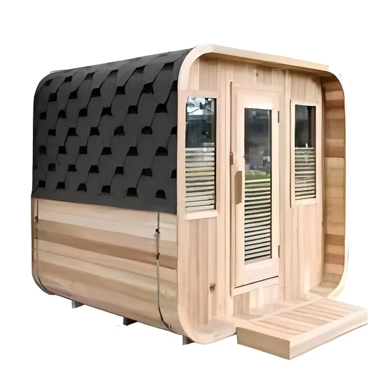 Sauna extérieur, espace de repos, maison en bois, sauna carré préfabriqué en cèdre