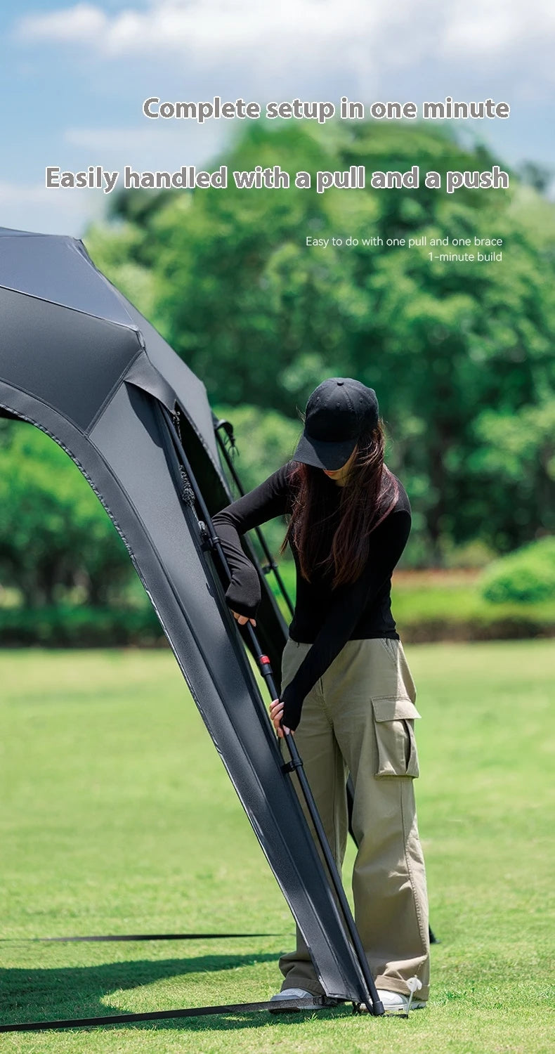 Naturehike BLACKDOG Camping Dome Tent Sunshade 150D Oxford Cloth Combination Buckle or Zipper Outdoor Travel Tent With Chimney