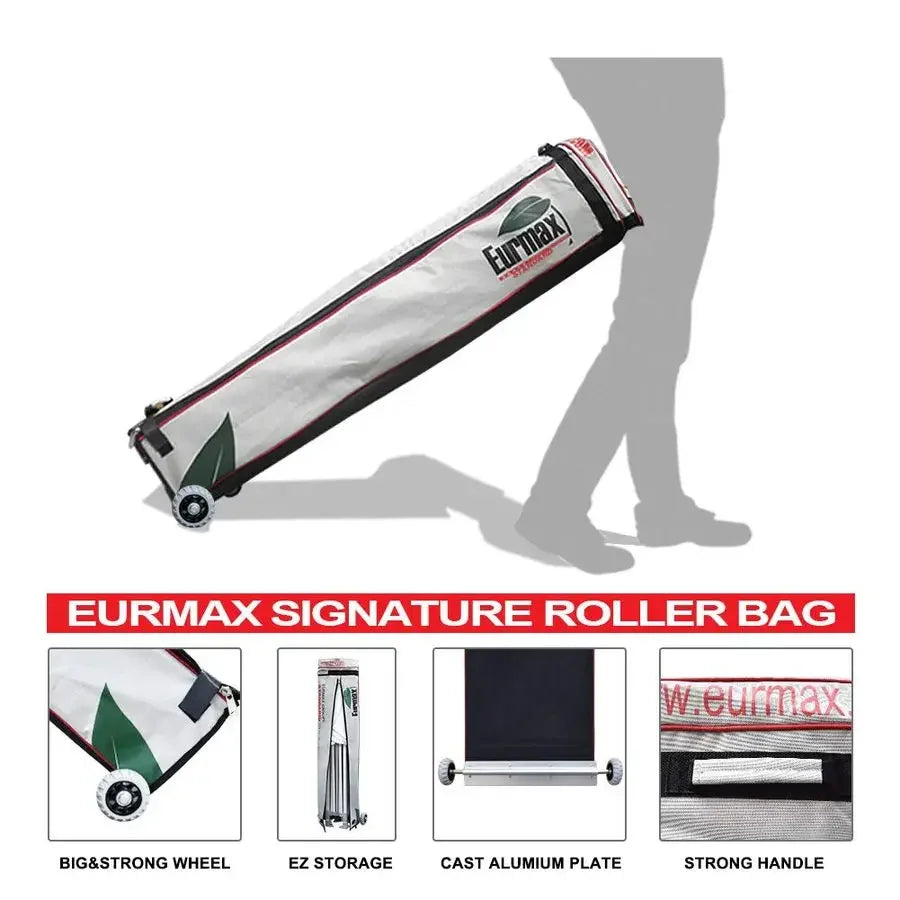 USA 10x20 Pop Up Canopy Tent Commercial Instant Canopies with Heavy Duty Roller Bag,Bonus 6 Sand Weights Bags White