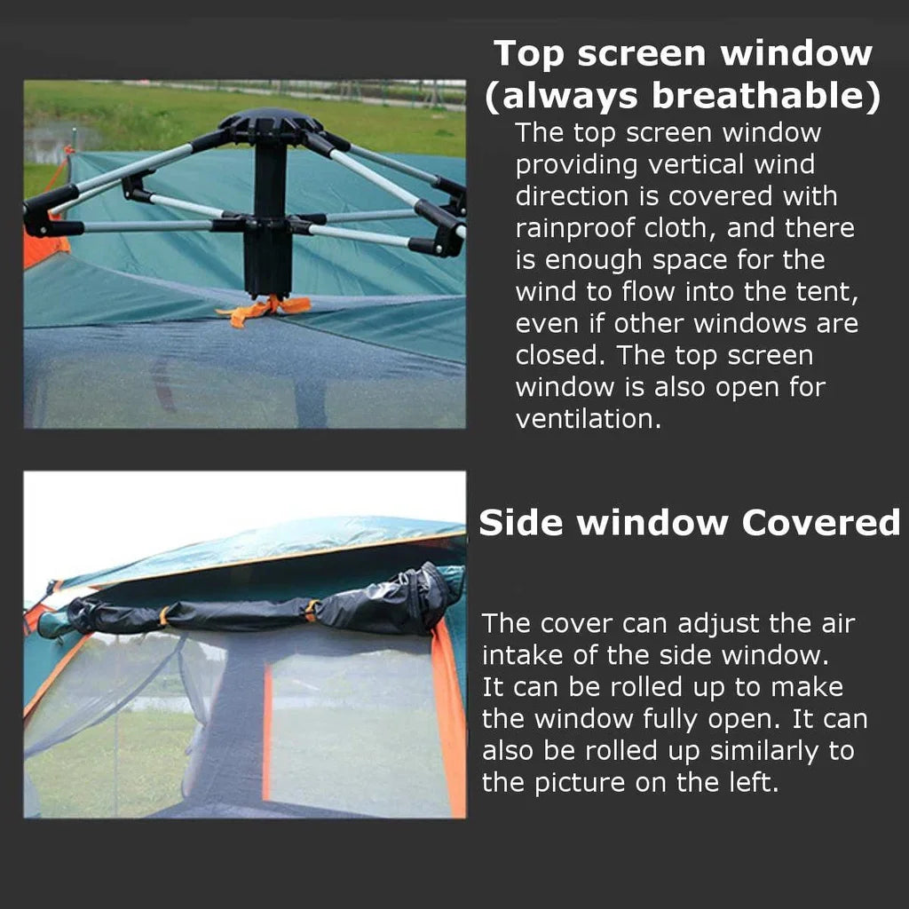 Goture 6-7Person Waterproof Automatic Tent 240*240*150cm Double Layer Camping Tent Outdoor Dome Camping Family Tent Couple Tents