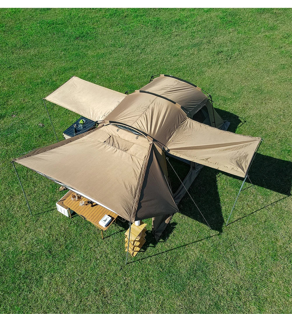 Tunnel tent 8-12 person 4-season double-layer waterproof UV resistant and windproof tent Family outdoor camping tent detachabl