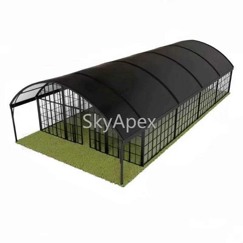 Tente Atrium en Aluminium Noir, Structure Personnalisée, Imperméable et Résistante aux UV, Idéale pour la Location, les Mariages, les Événements Extérieurs, en Promotion