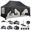 Pop Up  Tent 6 Removable Sidewalls Easy Up Commercial  Waterproof and UV50+ Gazebo with Portable Bag Adjustable Leg Heights Par