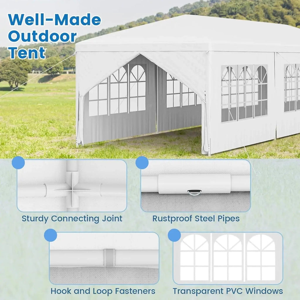 10x30 FT Outdoor Heavy Duty Party Tent, Wedding Canopy Tents with Removable Sidewalls, for Parties, Canopy Event Tent, Custom