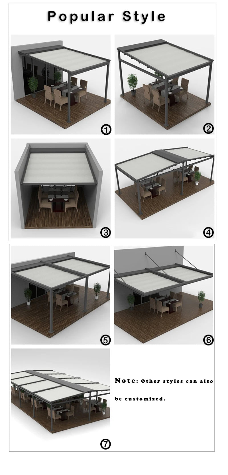 Any Size Custom Wholesale Premium PVC Fabric Cover Motorized Gazebo Auto Retractable Waterproof Outdoor Patio Canopy