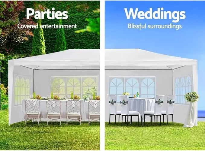 Tente de réception extérieure pour mariage avec parois latérales amovibles, abri de jardin robuste et imperméable pour fêtes, barbecues, événements, jardin, cour et patio