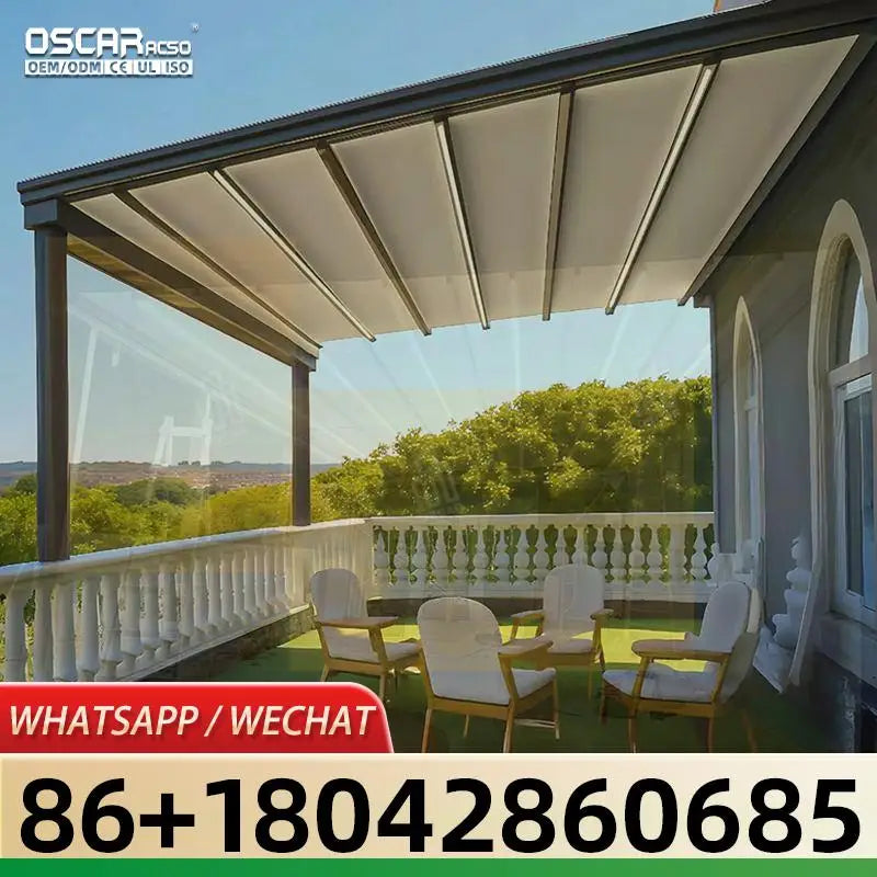 Motorised Retractable Gazebo with Easy Installation and Stylish Design similar to Canopy and Awning for Patio Garden Balcony Mot