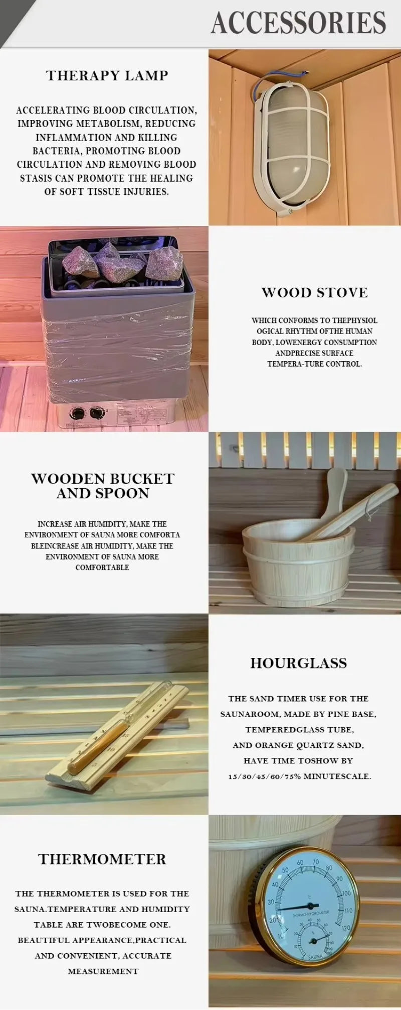 Sauna personnalisé en bois traditionnel pour 2-3 personnes, en cèdre rouge et en hemlock canadien, pour l'extérieur