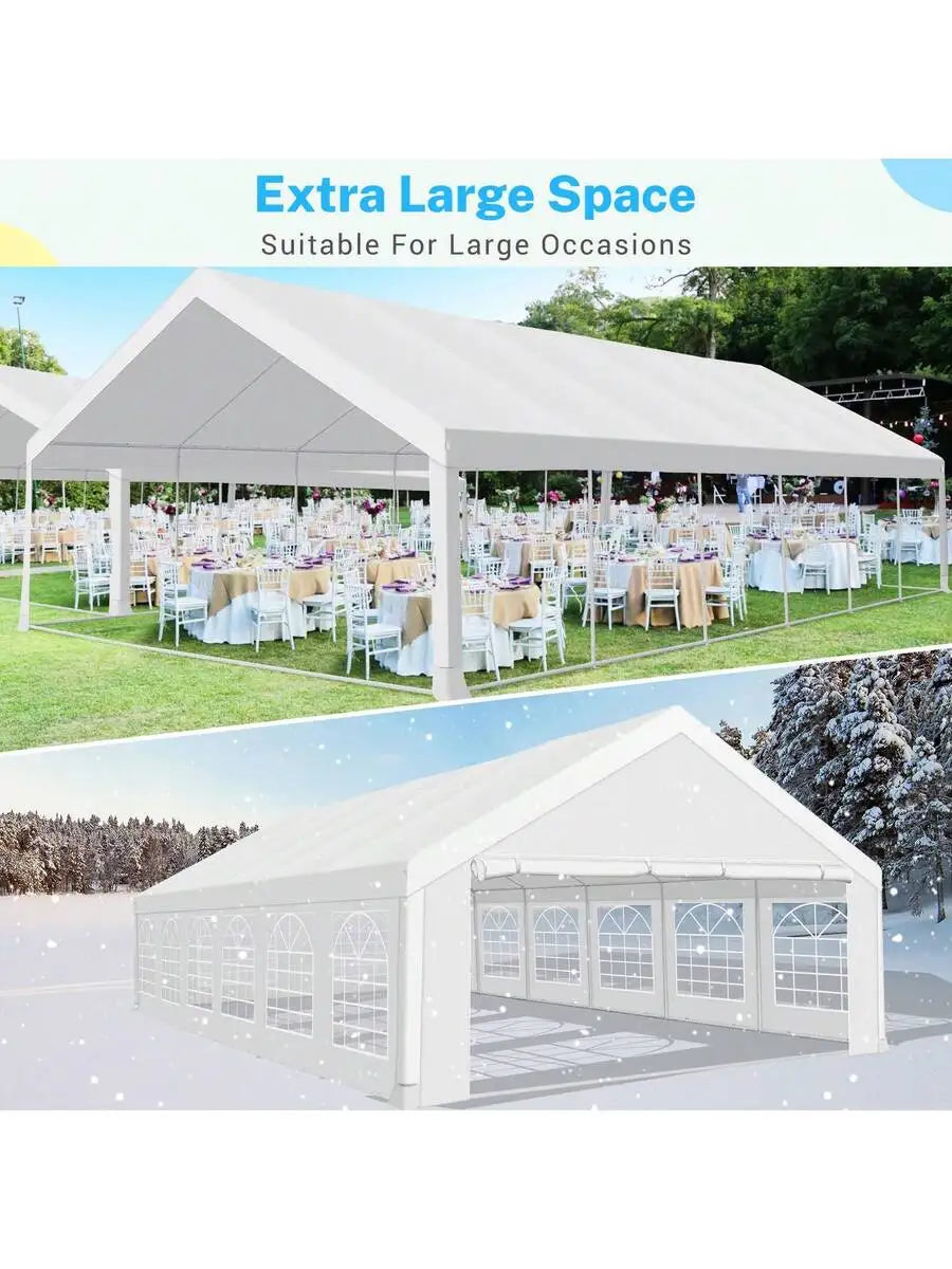 20x40 Ft Heavy Duty Outdoor Party Tent With Removable Sidewalls UV50+ Waterproof Canopy