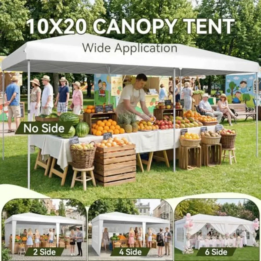 Tente Pop-Up Amovible à Montage Rapide, Tente de Fête Imperméable pour Extérieur, 3 Hauteurs Réglables, Tentes Portables pour Fêtes, Mariages et Événements Commerciaux