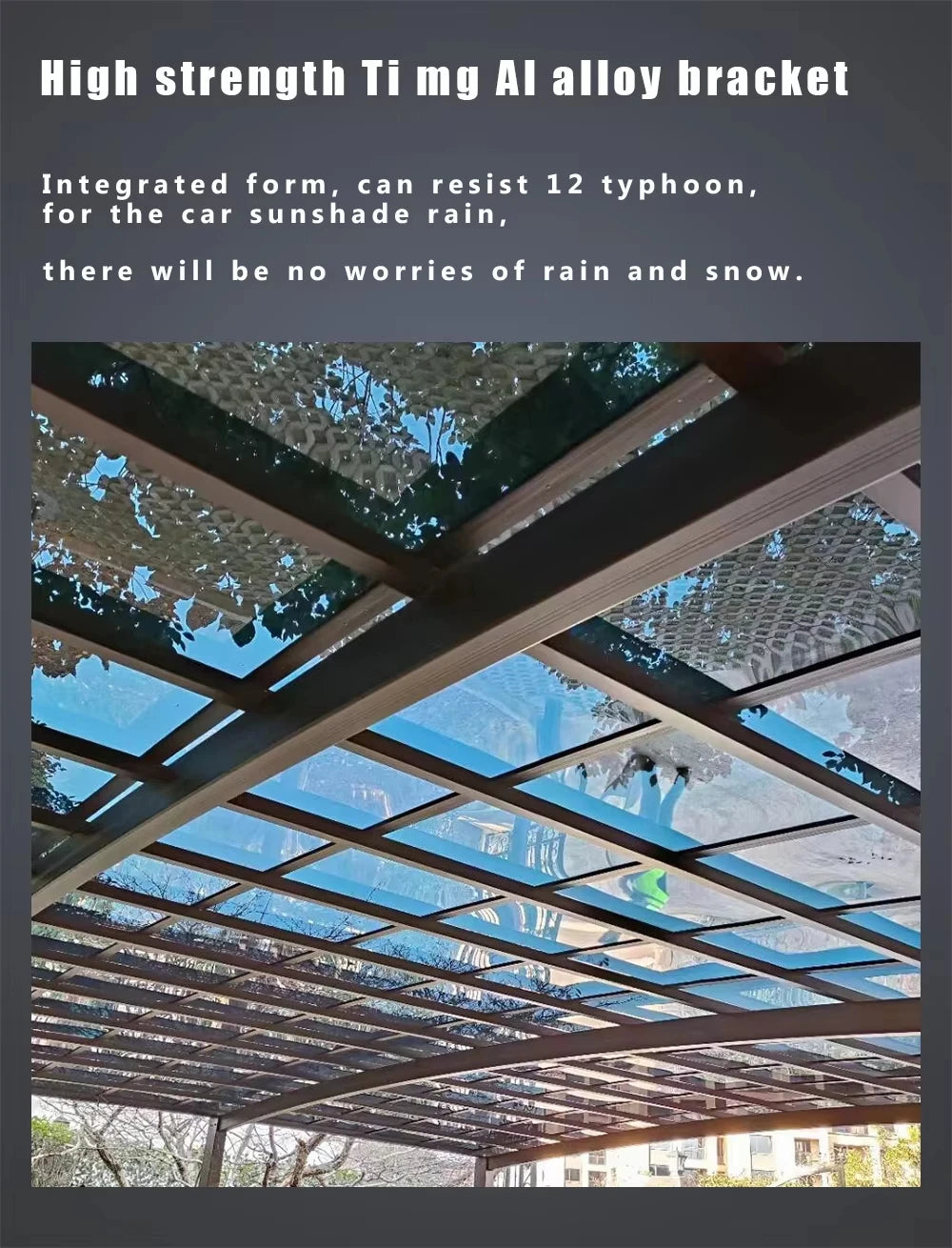 Aluminum Carport Canopy Permanent Outdoor Shelter Waterproof Gazebo Bioclimatic Terrace Shed for Driveway or Patio Protection