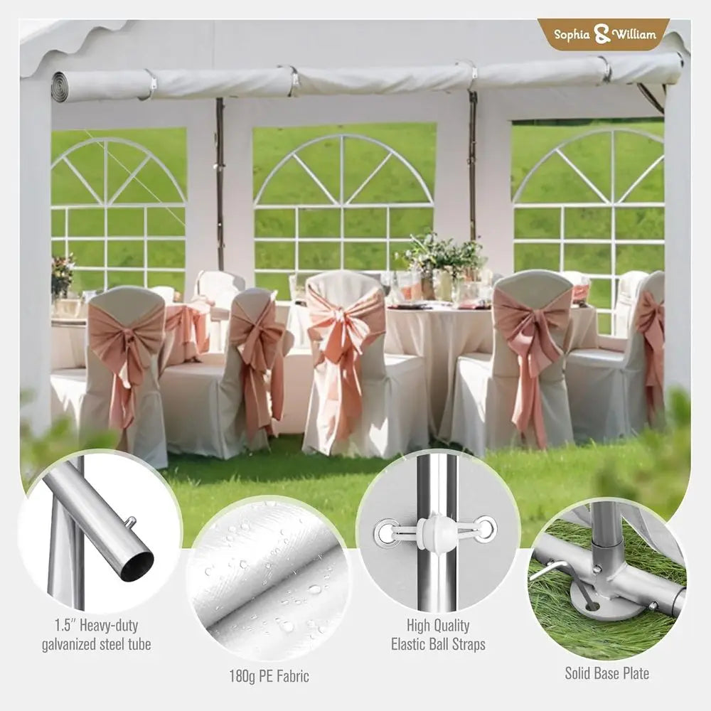 Heavy-Duty Waterproof Outdoor Party Tent, 20x40 ft, with Sidewalls, Ideal for Weddings and Events
