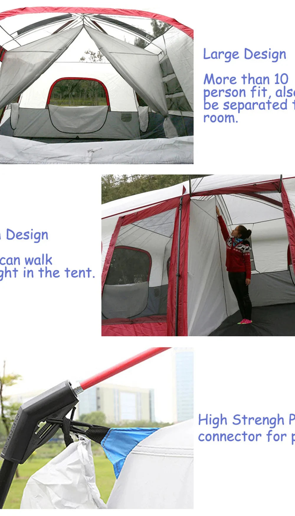 8 10 12 Person Large Family Camping Tent Waterproof Outdoor Cabin Shelter for Spacious Group Camping Events Marquee