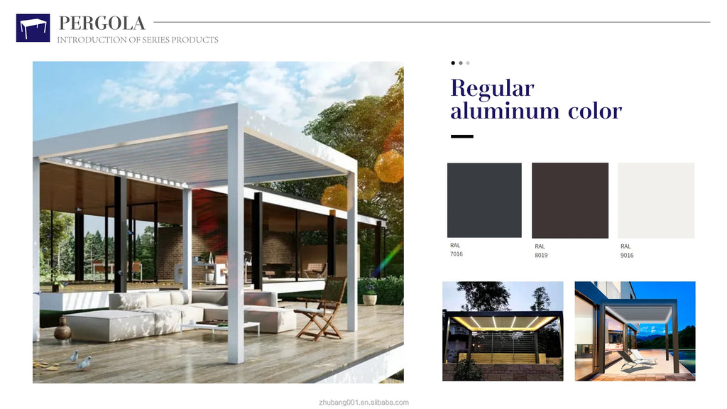 Waterproof Motorized Gazebo Pergola Set 3x3 3x4 5x4 4x6 Garden Sunshade Retractable Outdoor Aluminium for Backyard Powder Coated