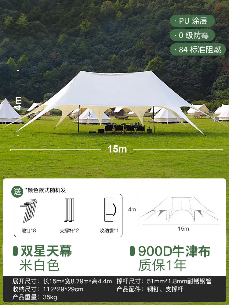 Tente de réception extérieure robuste, résistante aux UV, imperméable et coupe-vent, 10m, 15m, 20m, pour mariages et événements