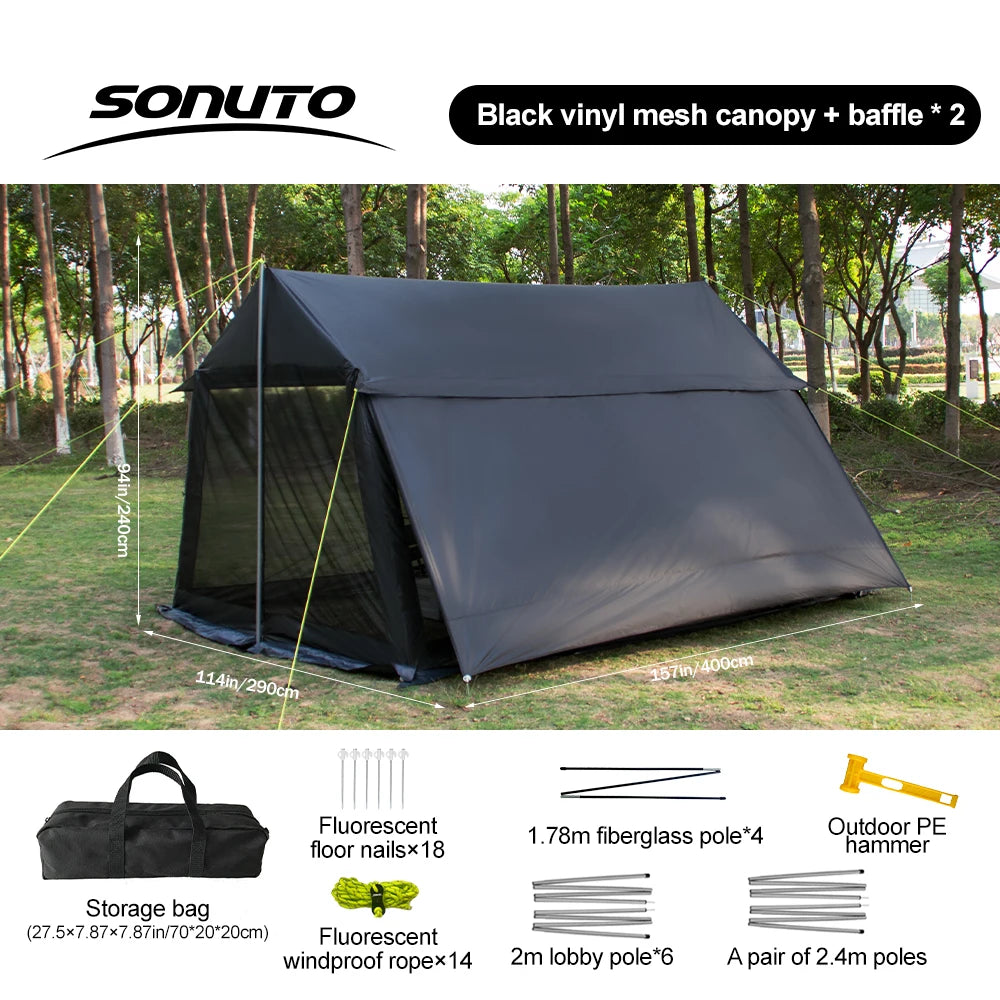 Sonuto 210D Automatic Camping Tent Large Instant Pop-up Family Tent Waterproof Anti-Mosquito Sun Shelter for Outdoor Beach Park
