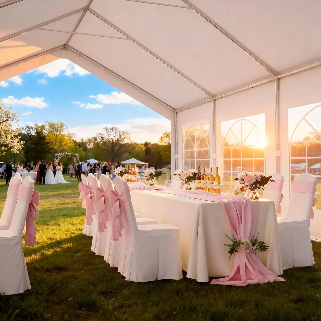 Tente de réception 20x20 pour événements, tentes de jardin avec ballons en bonus, abri de voiture robuste, auvent de mariage, personnalisable
