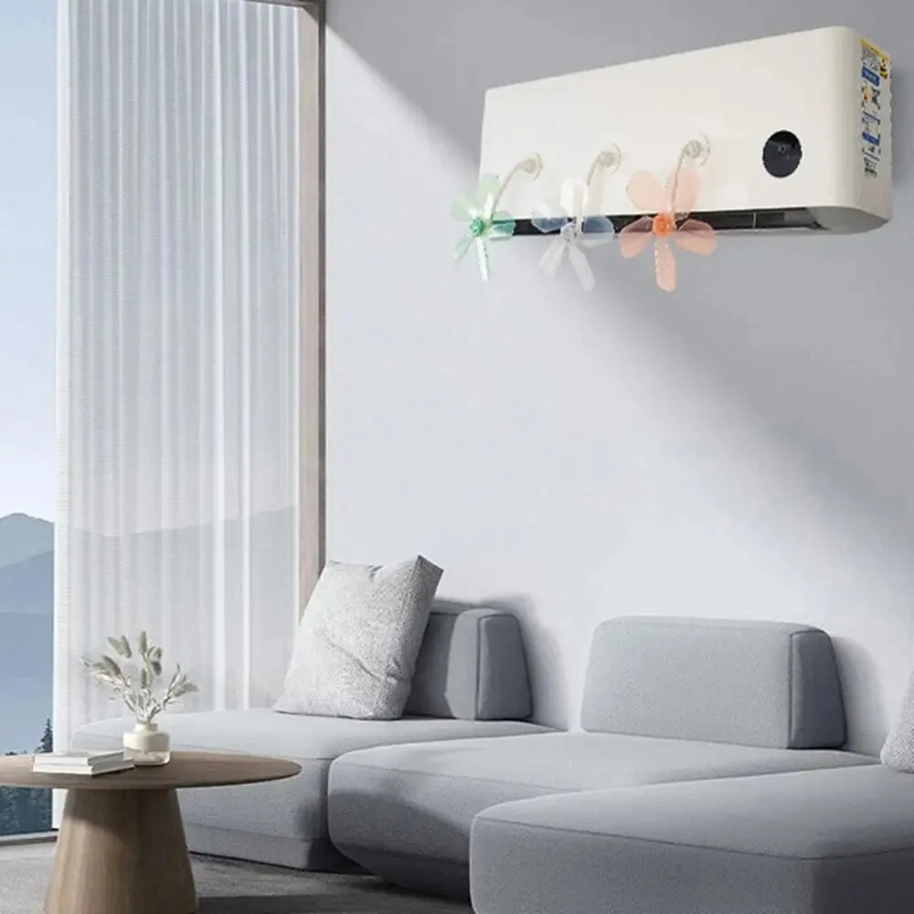 3Pcs Wall Mounted Conditioning Guide Fan Adjustable Plastic Air Conditioner Windshield Anti Direct Blowing Windmill Shaped