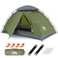 Backpacking tent for 1-2 persons, polyester fabric, gray color, quick-clipping setup and heavy rainproof design