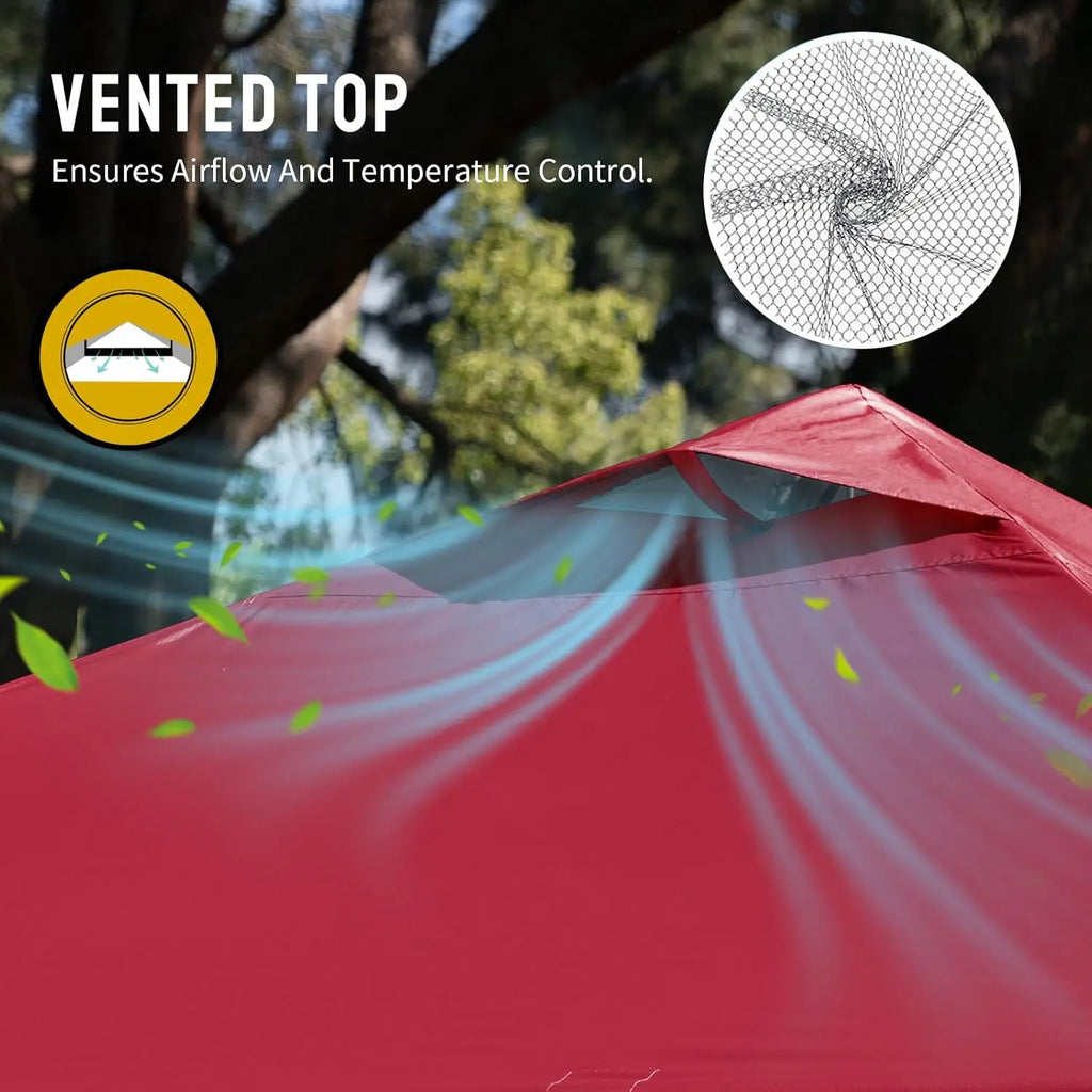 10x10 Pop Up Canopy - Beach Tent with One Push Setup - Easy Outdoor Sun Shade for Events, Parties, Camping - Gazebo, Customized
