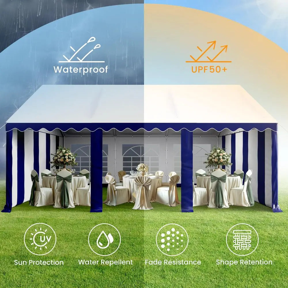 16x20 Outdoor Heavy Duty Party Tent, Large Party Canopy Wedding Event Tent with Removable Sidewalls amp 3 Storage Bags for Pati