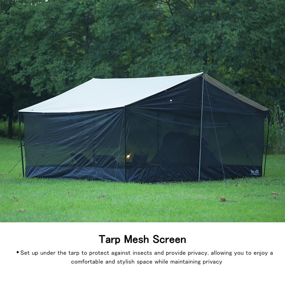 Soomloom Mesh Screen for 5×4M Tarp – Lightweight Mosquito Tent with Skirt, Insect-Proof Mesh Shelter for Summer Outdoor Camping